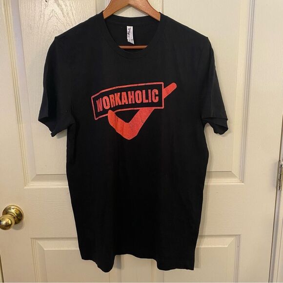 Workaholic Black T-Shirt - Picture 1 of 5